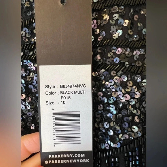 Parker Women’s Sequins Beaded Dress Size 10 - Picture 4 of 11